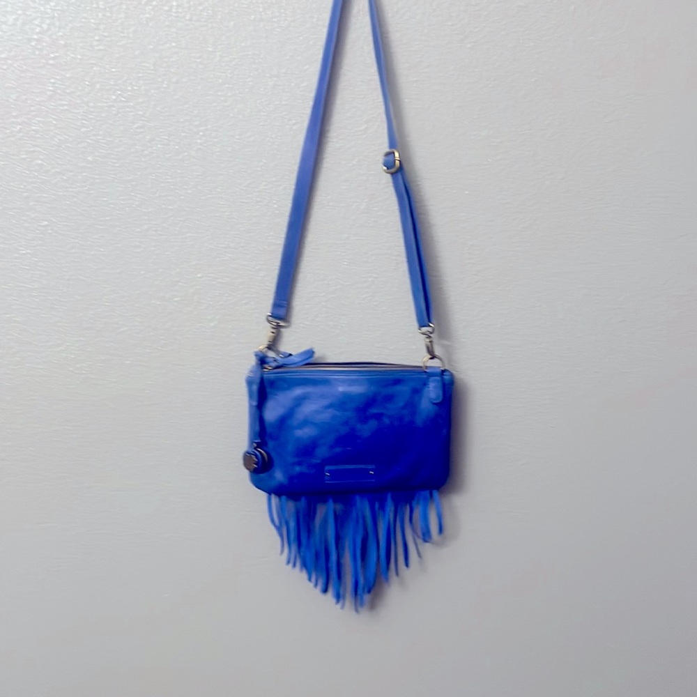 Lucky Brand Blue Crossbody Bag with Fringe